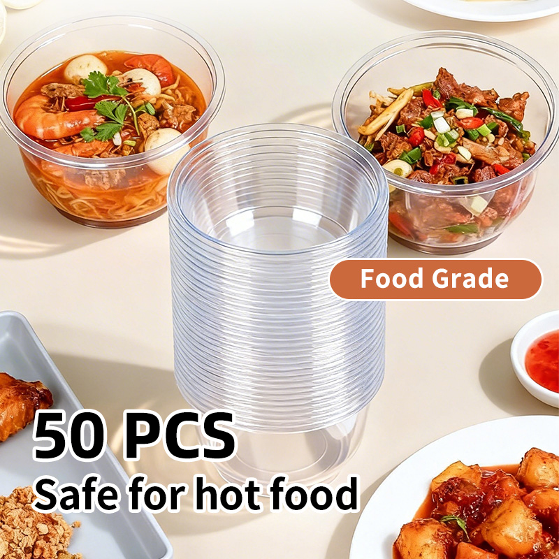 Candle Shop - Disposable Plastic Bowls Transparent Heavy Duty