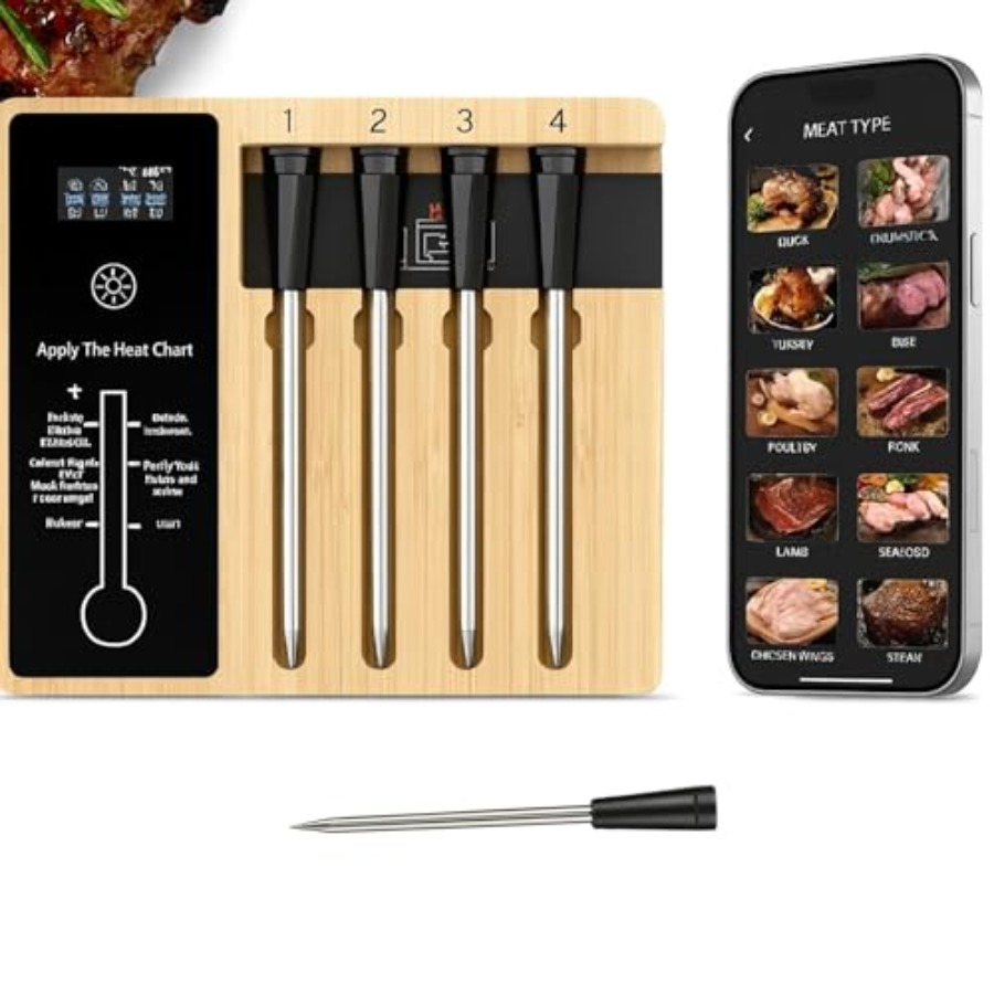 Digital Thermometer Probe - Bluetooth Meat Thermometer with Ceramic Ultra-Thin