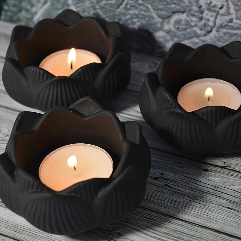 Candle Holder Supplies - 1pc DIY Lotus Flower Silicone Resin