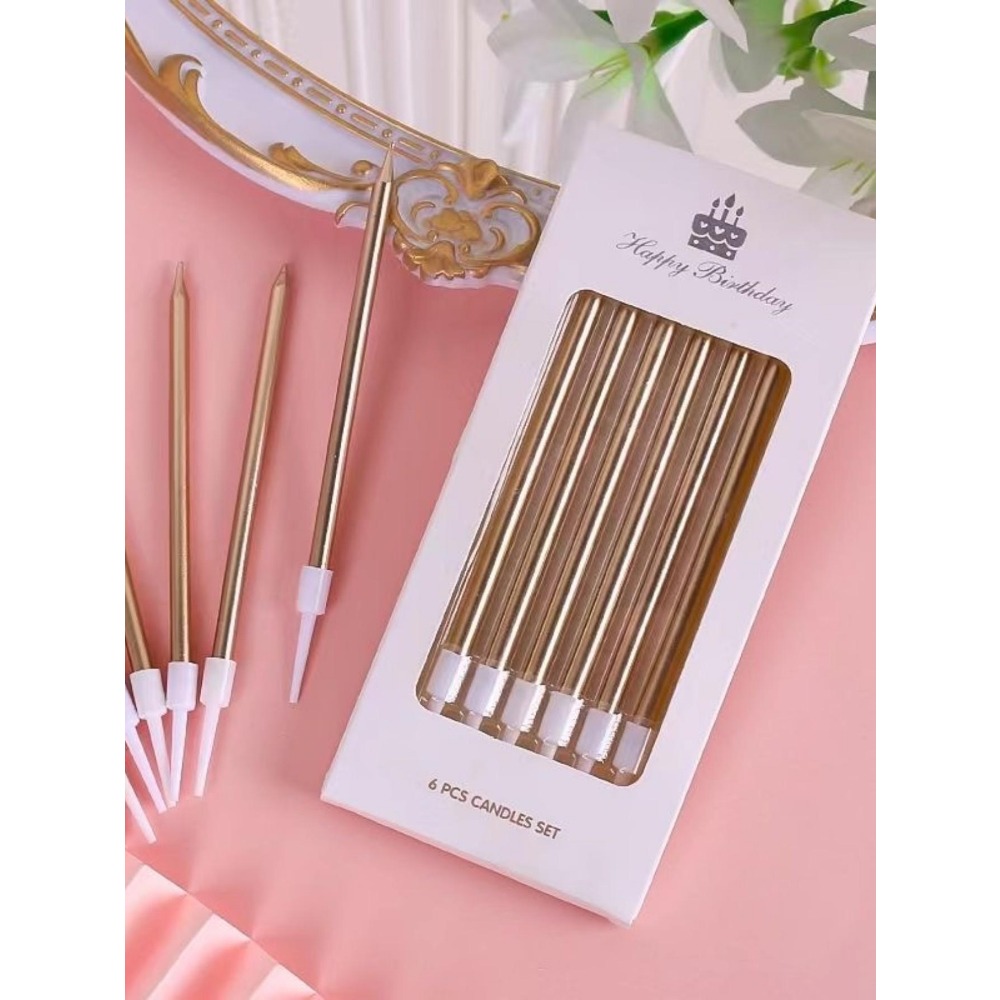 6 Pieces Metallic Candle Long  - Candle Holder Supplies のレビューと価格