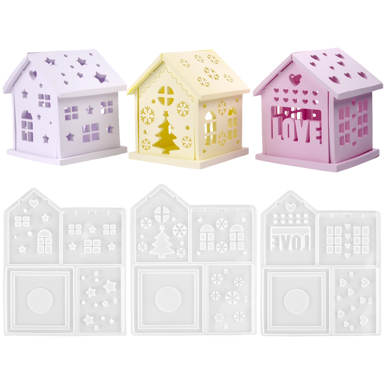 3D House Silicone Mold DIY Chr - Candle Holder Supplies のレビューと価格