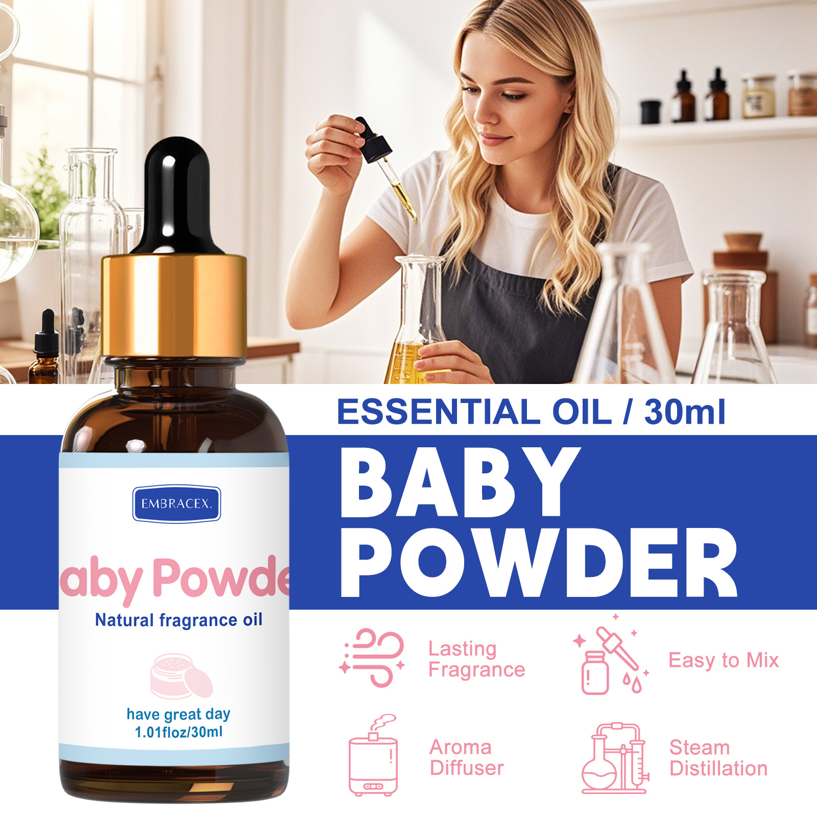 30ml Baby Powder Essential Oil - Candle Making Supplies Fragrance Oils のレビューと価格