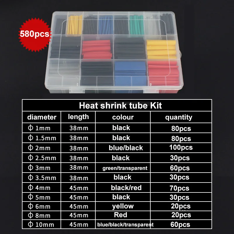 580pcs/Set Waterproof Shrinkag - Shrink Sleeve Pvc のレビューと価格