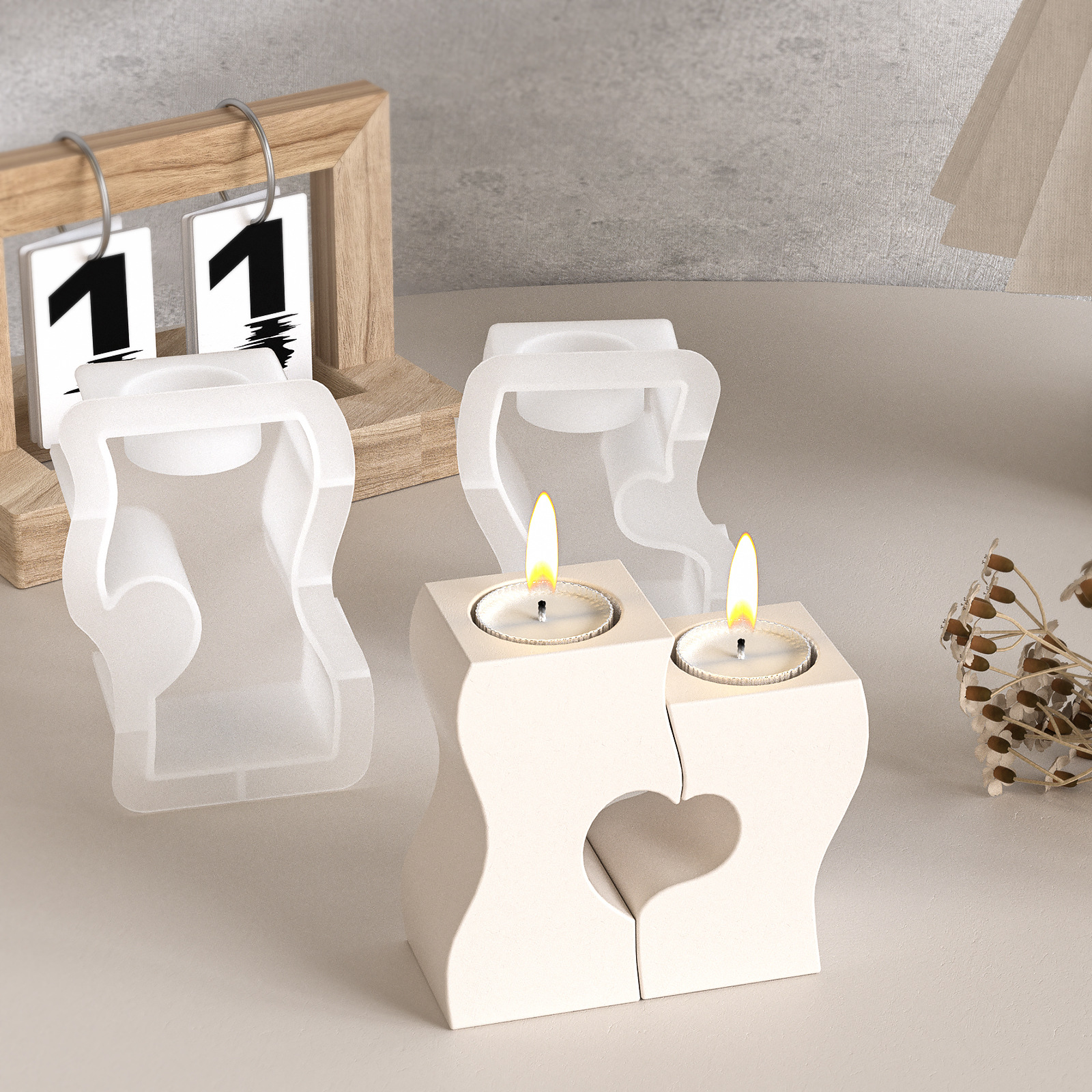 S Heart Candlestick Silicone M - Candle Holder Supplies のレビューと価格