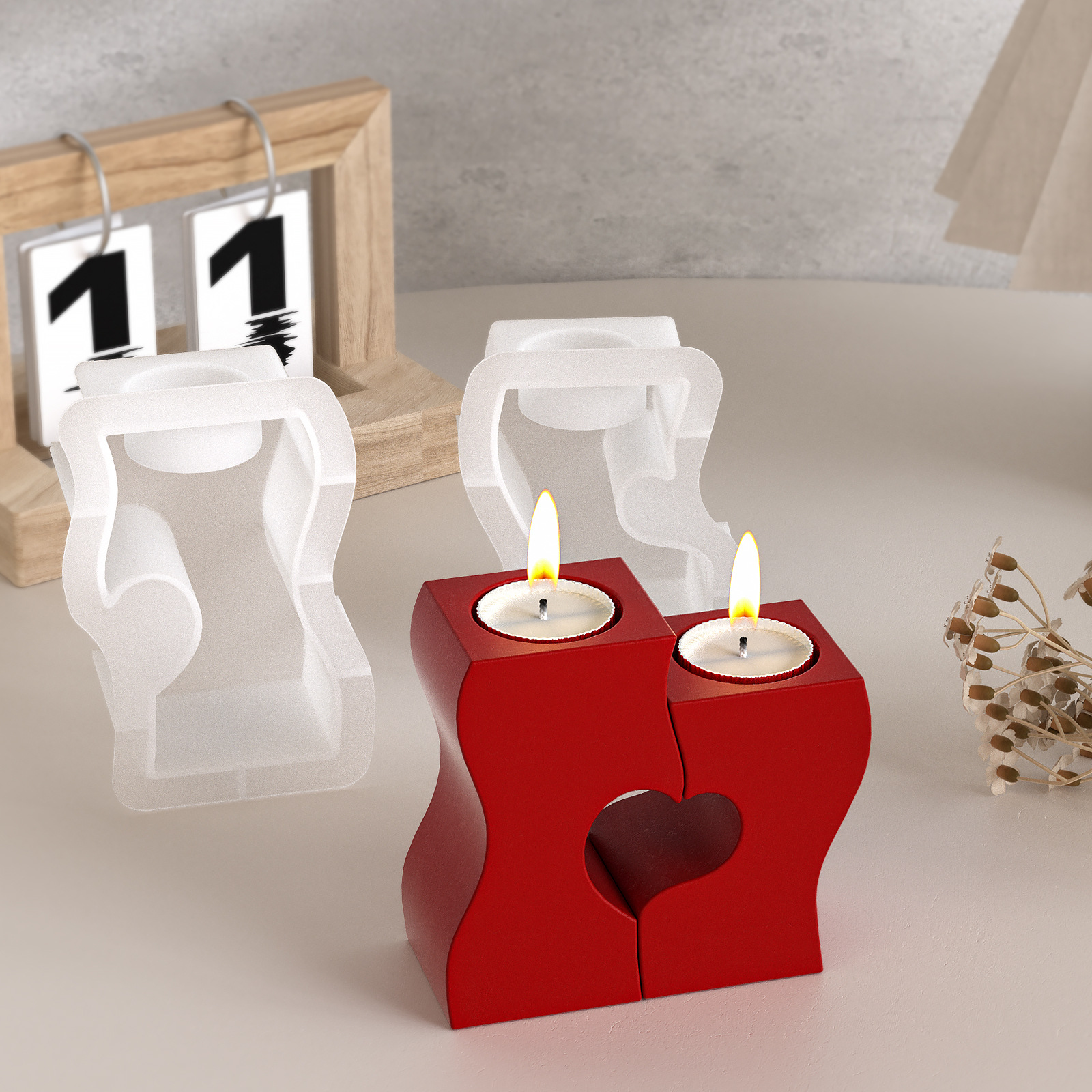 S Heart Candlestick Silicone M - Candle Holder Supplies のレビューと価格