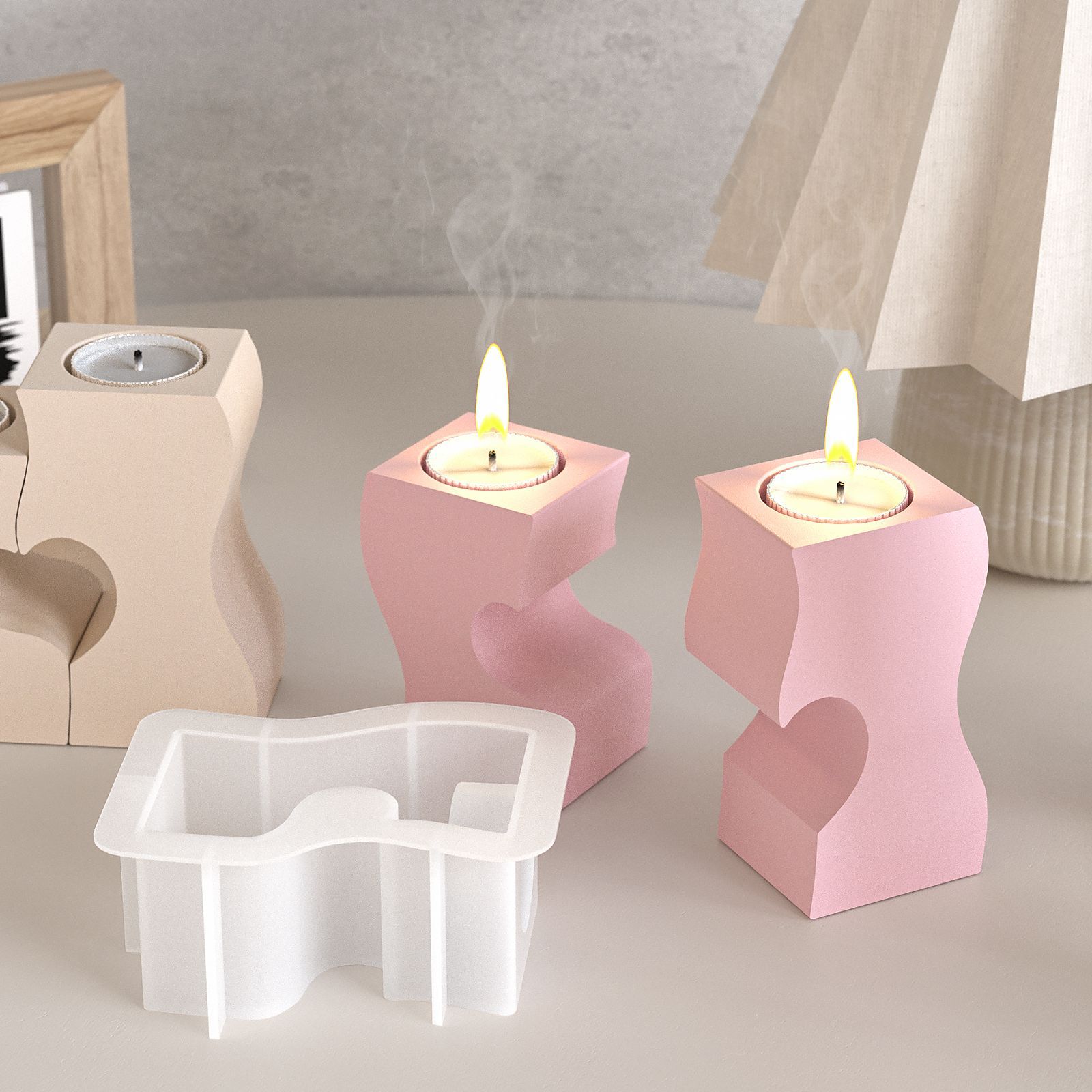 S Heart Candlestick Silicone M - Candle Holder Supplies のレビューと価格