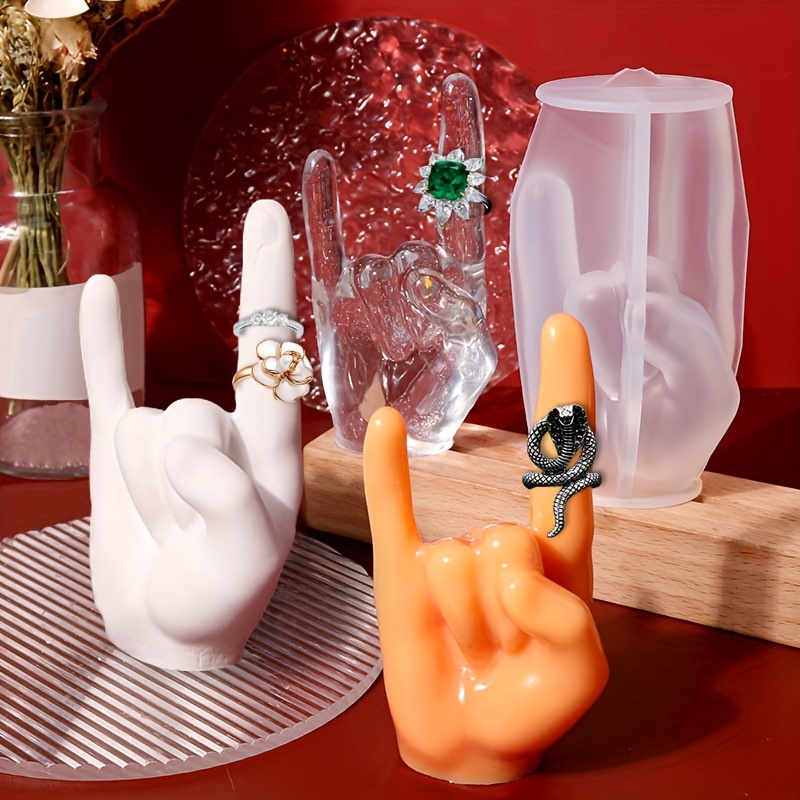 1pc Large Rock Gesture Silicon - Candle Holder Supplies のレビューと価格