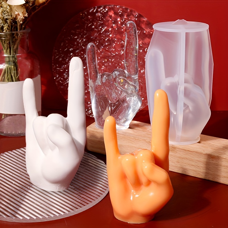 1pc Large Rock Gesture Silicon - Candle Holder Supplies のレビューと価格