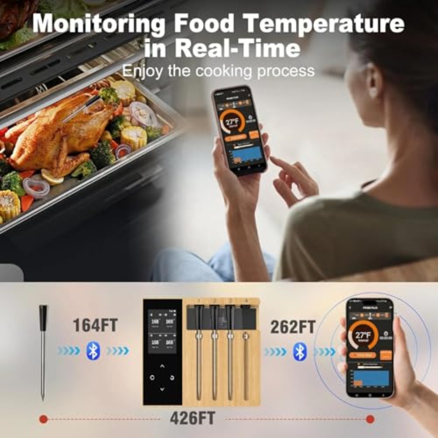 Bluetooth Meat Thermometer wit - Digital Thermometer Probe のレビューと価格