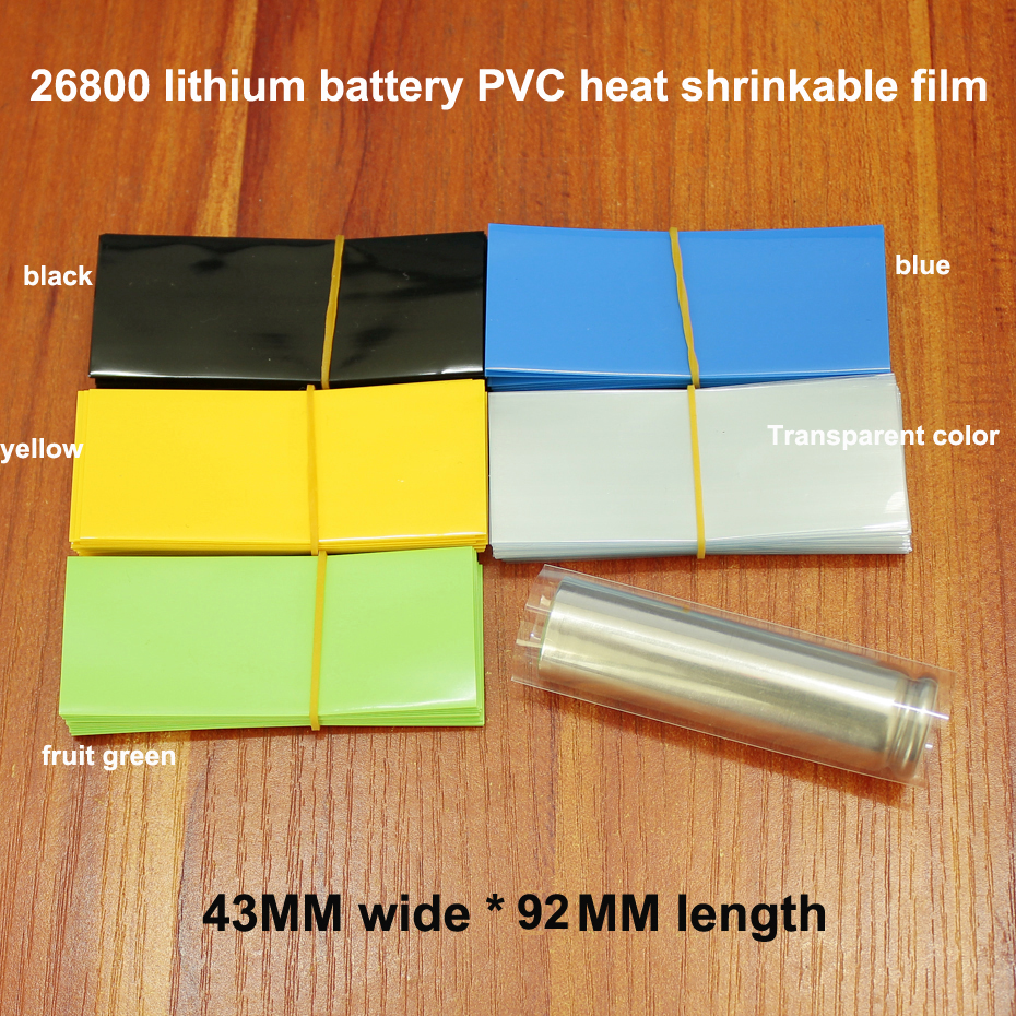 100pcs/lot 26800 lithium batte - Shrink Sleeve Pvc のレビューと価格