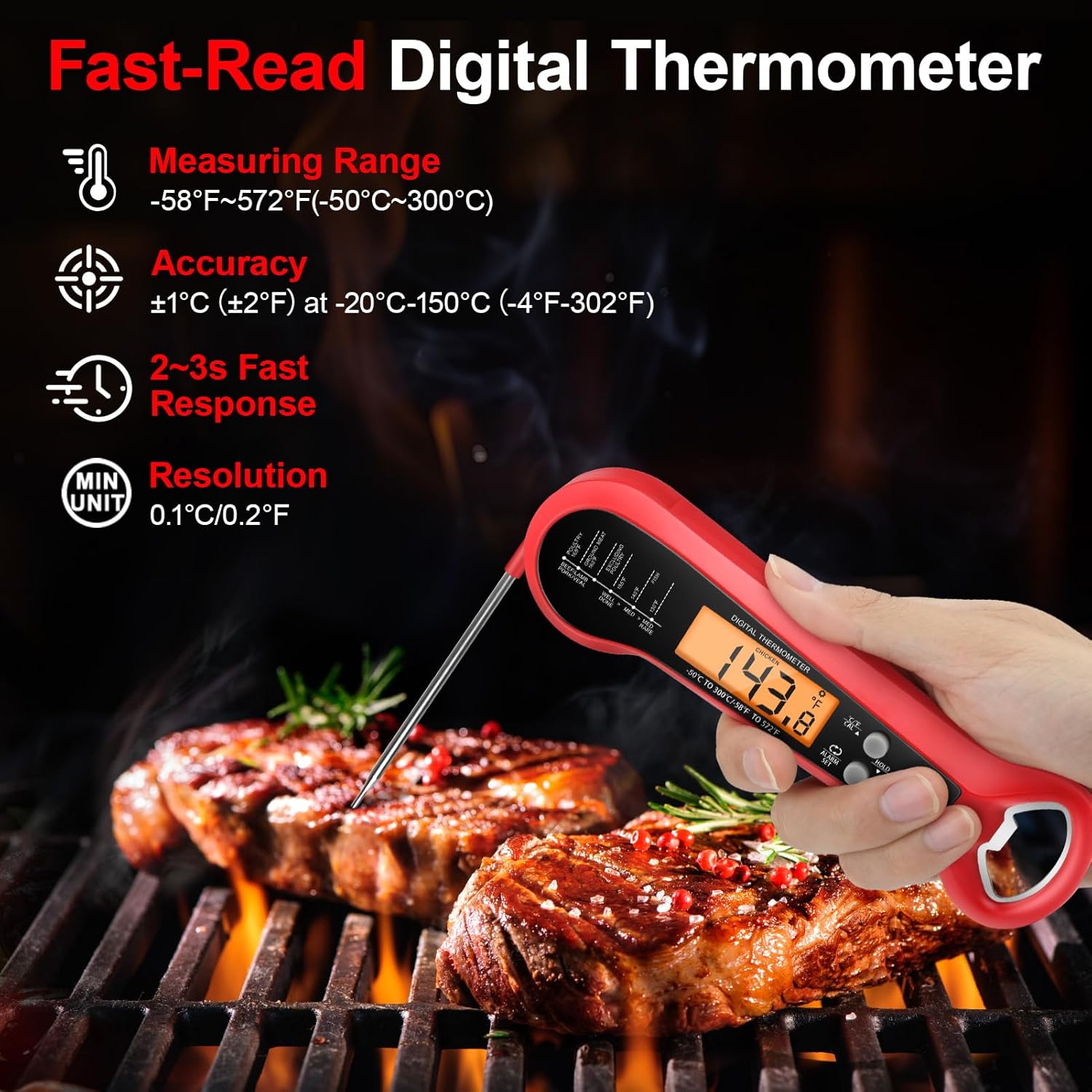 Long Cable Professional Meat T - Digital Thermometer Probe のレビューと価格